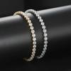 Luxury Zircon Women's Anklet: European & American Trendy, Gold-Plated Tennis Chain with Paved Diamonds