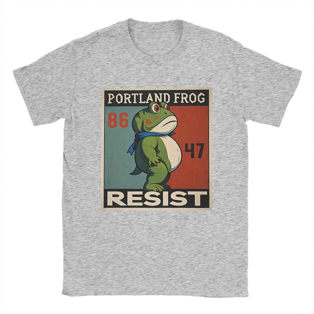 Men's T-Shirts Resist Frogs Portland Frog Stand Strong No Kings In America Since 1776 Cotton Tee Shirt Short Sleeve  T Shirts