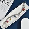 1Pc Shining Cartoon Keychain Bag Chain Colorful  Car Key Chain Metal Key Ring Exquisite Gifts Souvenirs Car Pendant