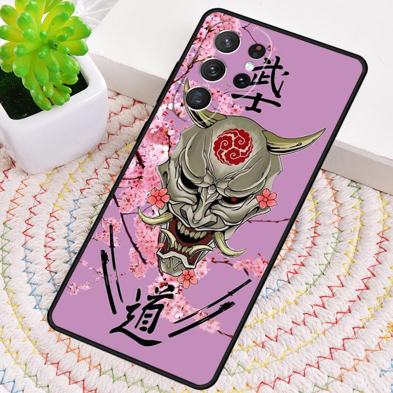 Japanese Oni Hannya Samurai Demon Mask Phone Case For Samsung Galaxy Note 10 Pro S26 S25 S24 S23 S22 S21 Plus Ultra Cover