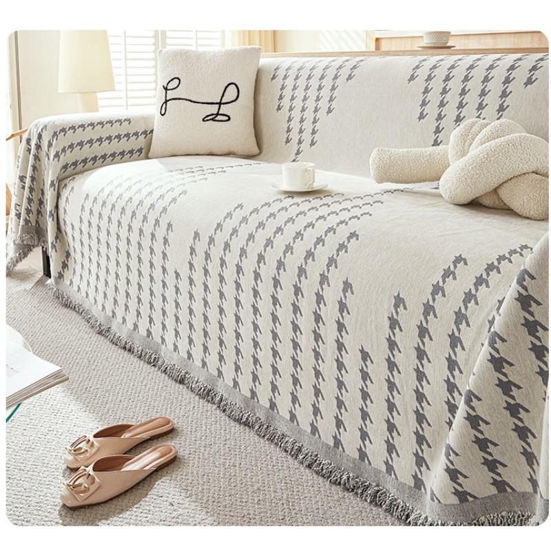 Houndstooth New Chenille Sofa Towel Simple and High-end Four-season Universal Sofa Cover Cover Cloth Blanket