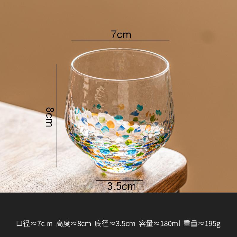 Handgezeichnetes Wellenpunkt-Glas Kreatives Hammer-Muster Joghurtbecher Milchbecher Frühstückstassen Haushaltswassergläser Teetassen