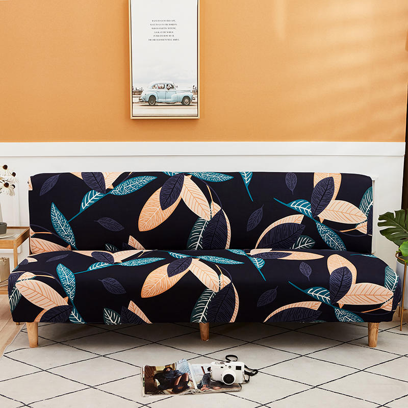Universal Thickened Elastic Printed Brushed Sofa Bed Cover Without Armrests All-inclusive Fabric Sofa Cover