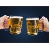 Italian Premium Glass Skull Beer Mug for Home , Bar ( CLEAR , 520ML , 2 Pieces )