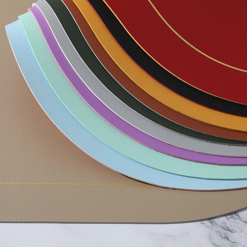 Tischset aus Leder, oval, ölbeständig, Tischset für Zuhause, Esszimmer, Küche, Tischset, Design, Esszimmer, wasserdicht, hitzebeständig, Heimdekoration