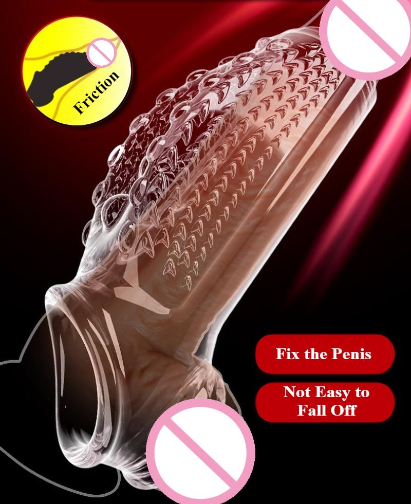 1PCS Durable Extension Cock Sleeve Sex Products Enlarged Thickened Delay Wolf Tooth Sleeve Cock Cover Sex Toys For Men Adult 18+