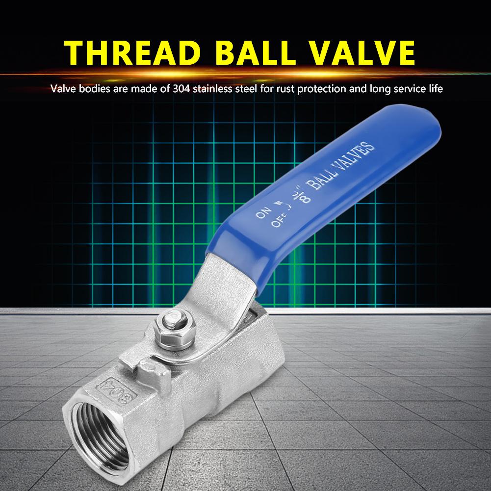 Stainless Steel Straight-Through Female Ball Valve Reduced Port Pipe Ball Valve 6 Sizes 1/4" 3/8" 3/4" 1" 1-1/4" 1-1/2"
