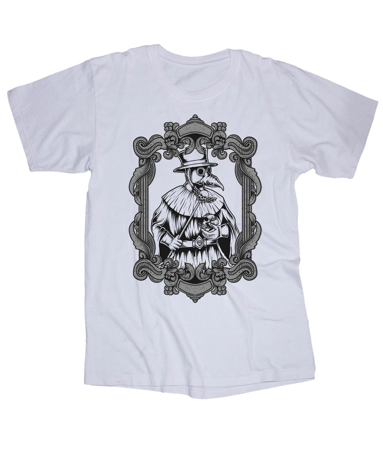 

Plague doctor Heavy Metal skull white T-shirt 2XL