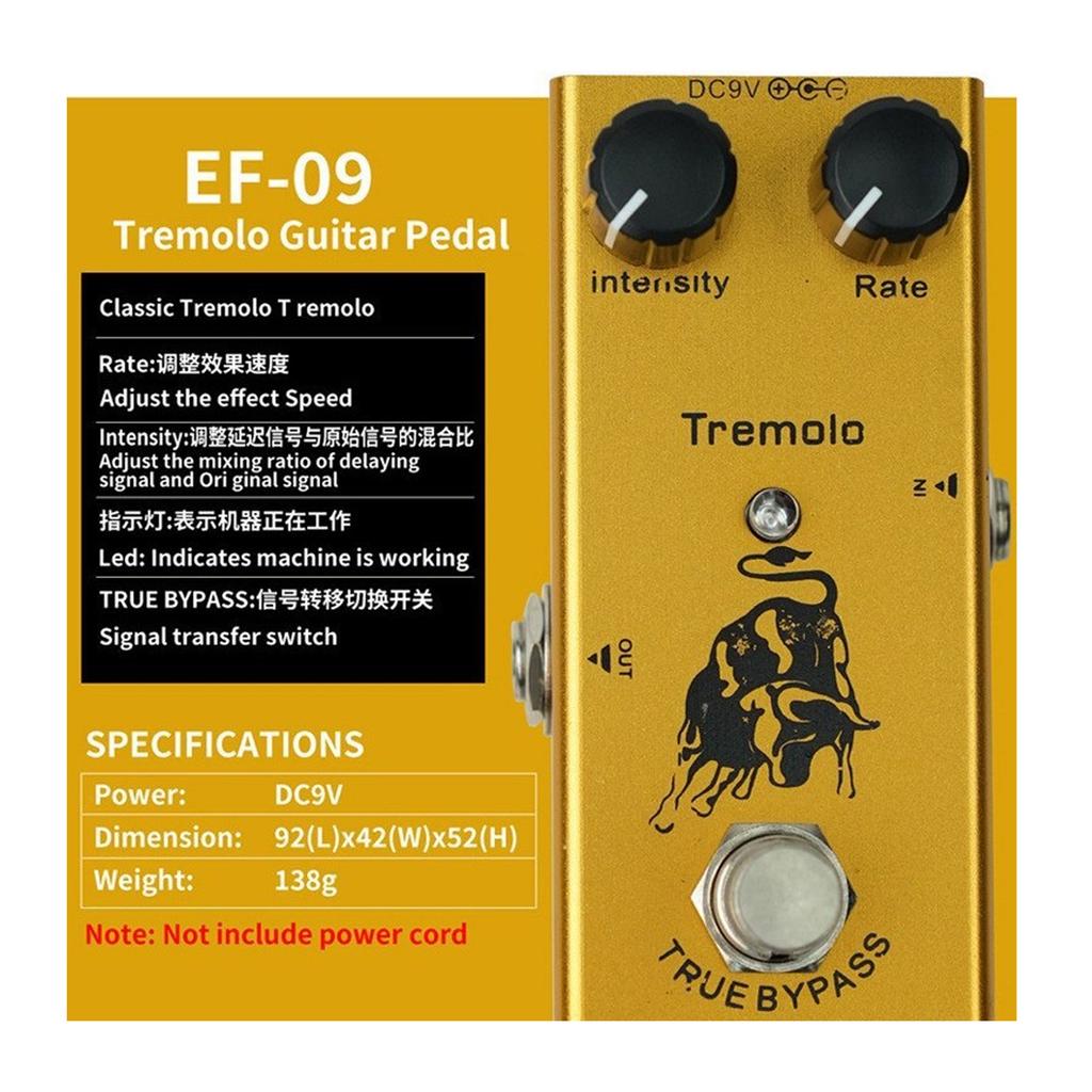 Electric Guitar Vintage Overdrive Effector Single Block Effects 9V Small Guitar Pedal Musical Instrument Accessories