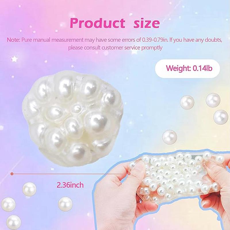 Yetişkinler İçin El Yapımı Üzüm Sesli Sıkılgan Top Çocuklar İçin Beyaz İnci Duyusal Fidget Oyuncakları Stres Giderme Sıkma Oyuncakları