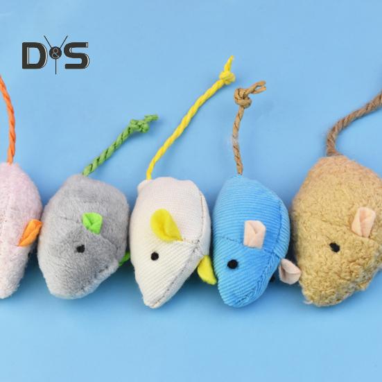 5 Stück Plüschmaus-Katzenspielzeug, interaktives ausgestopftes Maus-Kauspielzeug für Katzen, Zahnreinigungsmäuse, Spielzeug für Hauskatzen