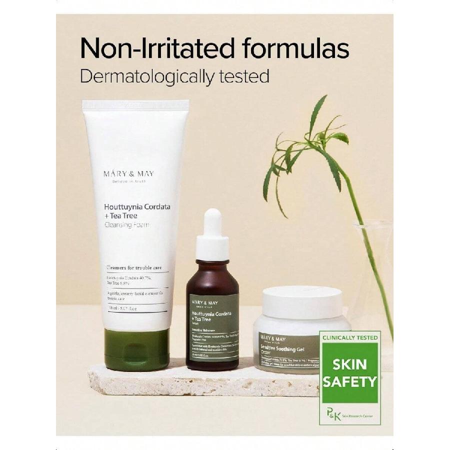 Mary&May Sensitive Soothing Gel Cream 70g/Instant Cooling And Redness Relief, Pore-Tightening Face Cream With Tea Tree And Houttuynia Cordata