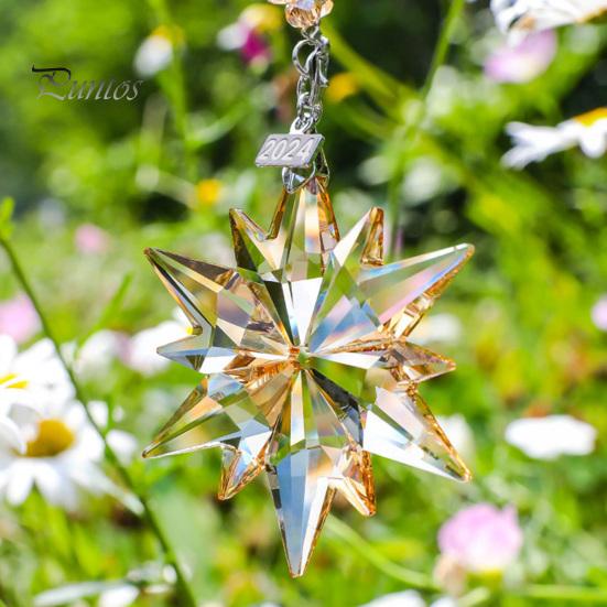 Weihnachtsschmuck, klare Schneeflocke, Kunstkristall-Ornamente, Schneeflocke, Sonnenfänger, hängende Verzierung, Zubehör, Weihnachtsdekoration