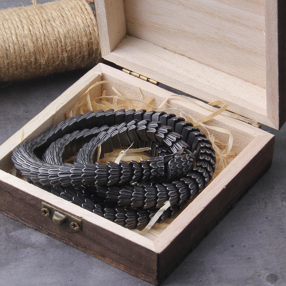 Colar Ouroboros Viking de Aço Inoxidável Masculino Punk Gótico Cobra Colar Moda Biker Vintage Charme Joia Presente