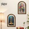 Rustic Tulip Wall Signs Pastoral Wooden Sign, Decorative Tabletop Display Pieces, Retro Style Art French Arched Pendant for Farmhouse Bedroom