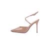 Summer sandals women's 2025 new pointed cross-strap nude patent leather high heels women's stiletto sexy sandals