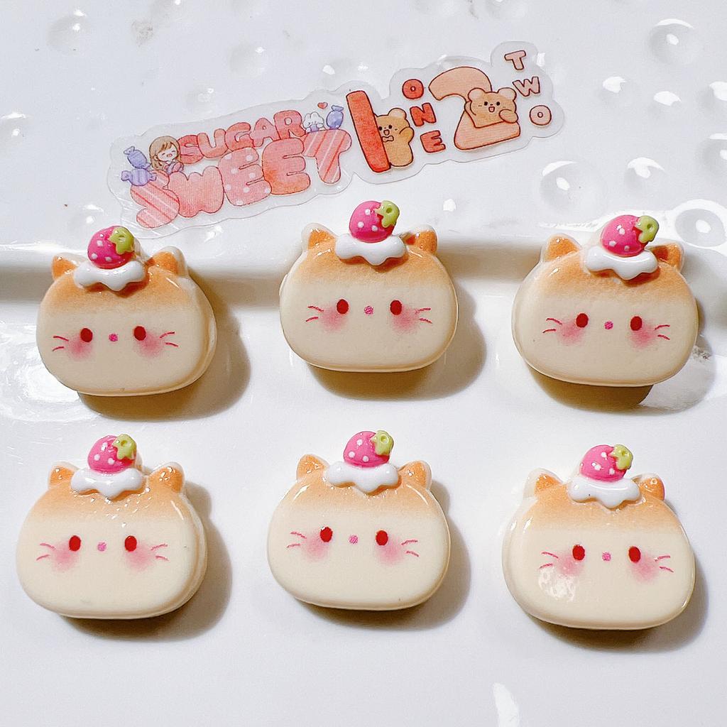 10Pcs New Cute Resin Cartoon Bowtie Cat Flat Back Parts Embellishments For Hair Bows Accessories