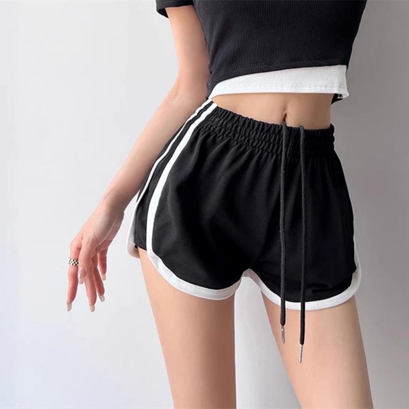 

Толстые Mm спортивные шорты женские летние 2024 новые с высокой талией свободные большие размеры для отдыха дома широкие шорты прилив 5XL чёрный