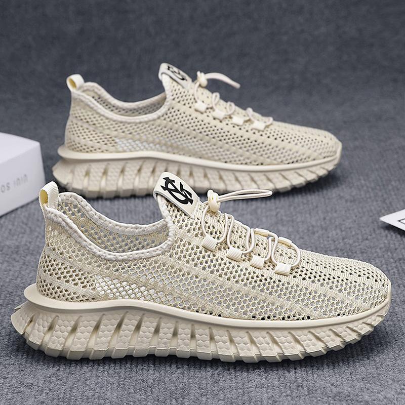 Mesh thin breathable men's shoes summer one-pedal shoes men's soft-soled hollow casual shoes men's air-conditioned board shoes tide
