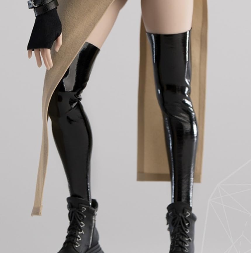 

[TOYBARJAPAN] 16 Scale Action Figure Worldbox CA012S Patent Leather Shiny Over-the-Knee Socks (Body, head, skirt, and shoes not included)