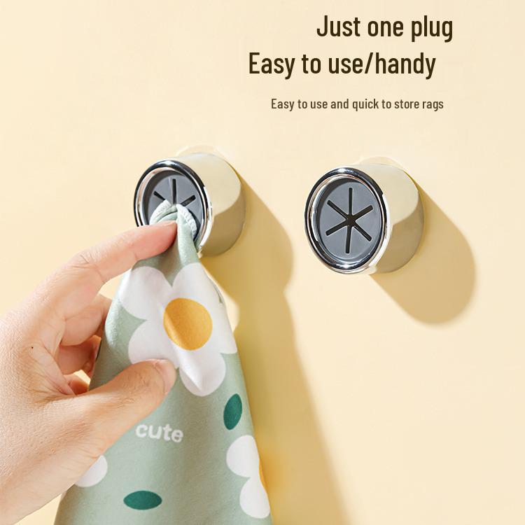 No-Drill Kitchen Wall Rack: Dishcloth, Towel, and Glove Holder Clip