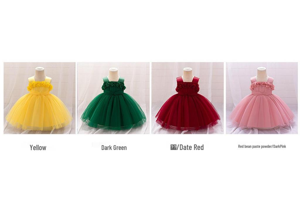 European & American Style Fluffy Tulle Princess Dress for Kids - Formal Wedding & Piano Performance Costume