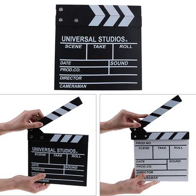 Director Video Acrylic Clapboard Dry Erase Tv Film Movie Clapper Board Slate