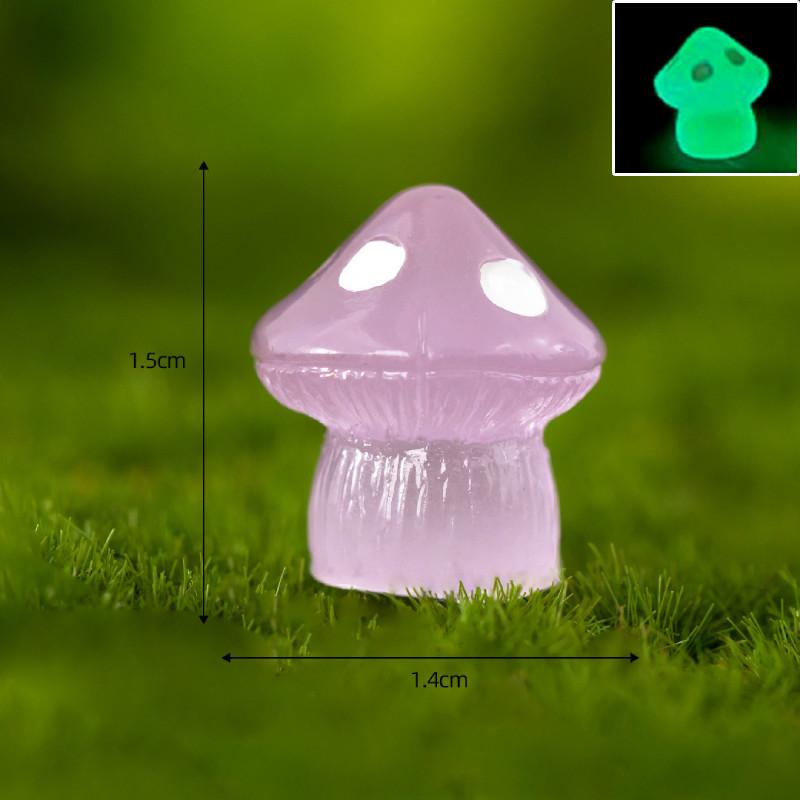 Cute Colorful Glowing Mushroom Resin Decor Luminous Miniature Desk Ornament