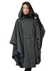 BEAUTELICATE Kimono Cape Wool Blend One Size Fits Women's Coat, Poncho, Outerwear, Belted, Sleeveless, Lined, Most, Black/Gray