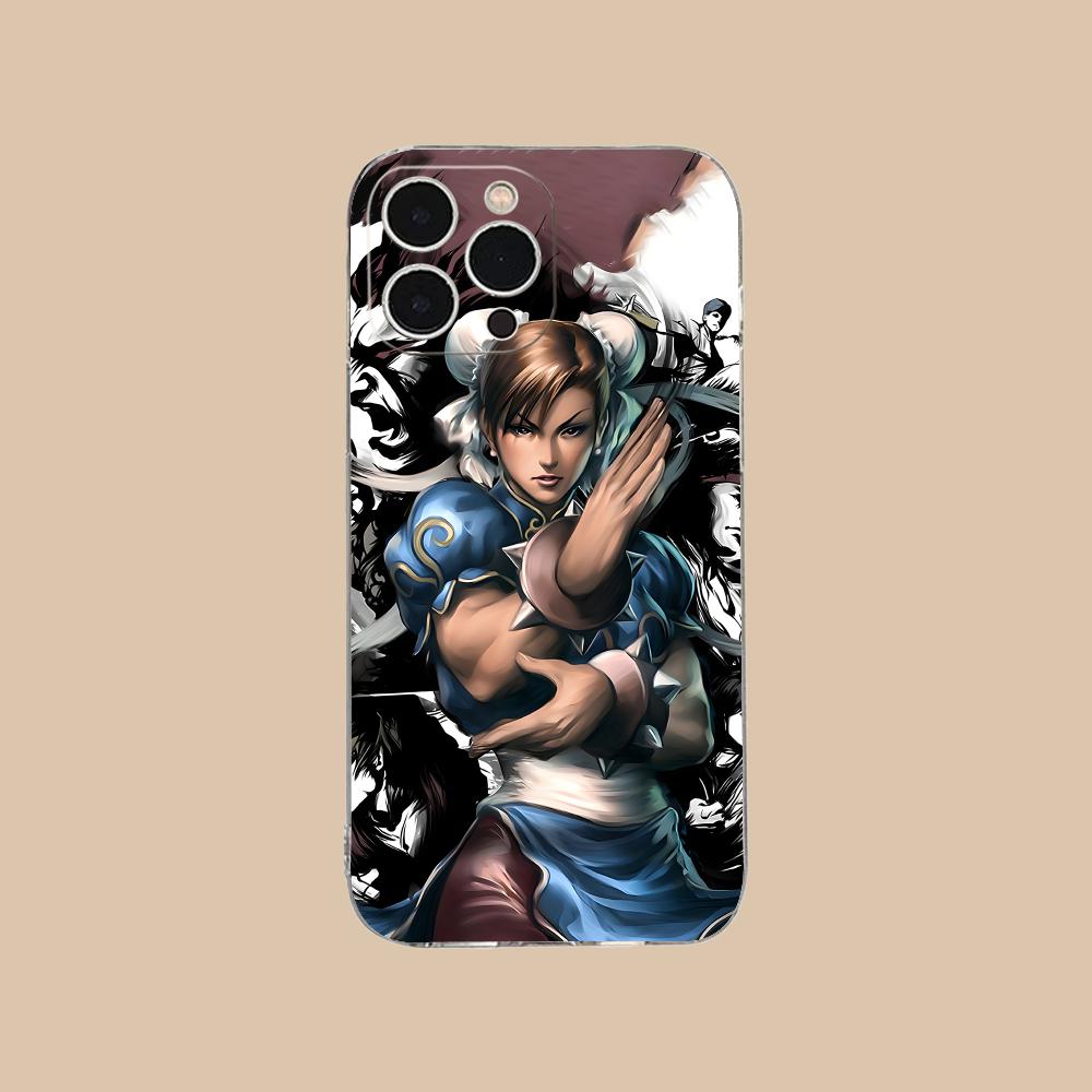 Custodia per Telefono Street Fighter Chunli per iPhone 17 16 15 14 13 12 11 X XR XS Air Pro Max Plus Mini Trasparente Colorata Copertura Cover Lusso