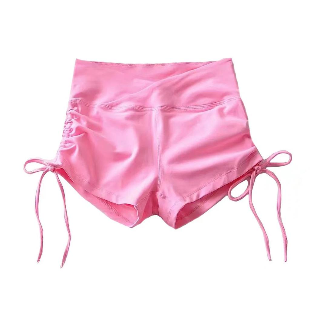 2023 Summer Women's Sexy Butt-Lifting Yoga Shorts with High Waist and Drawstring Tie