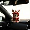 Cute Cat Christmas Decor Santa Ornament, Acrylic Car Mirror Hanging with Holiday Gift Packaging Embellishments Reindeer Antlers, 2D Bag Charm
