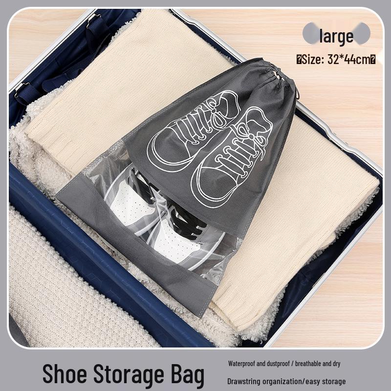 Non-Woven Shoe Storage Bag - Dust & Moisture-Proof Travel & Home Organizer with Transparent Cover