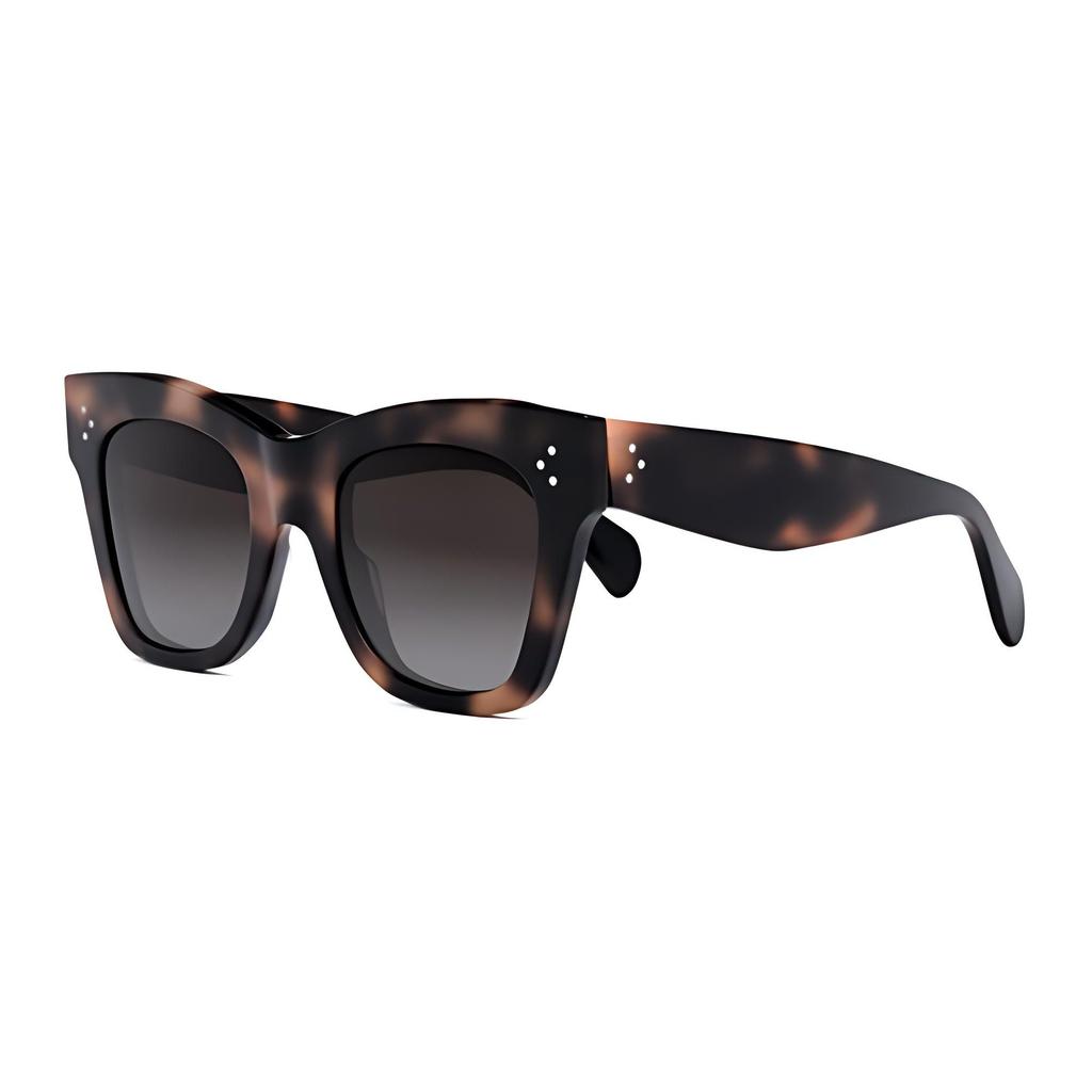 Celine Logo Design Acetate Irregular Shape Sunglasses Unisex Sunglasses Brown CL4004IN55K