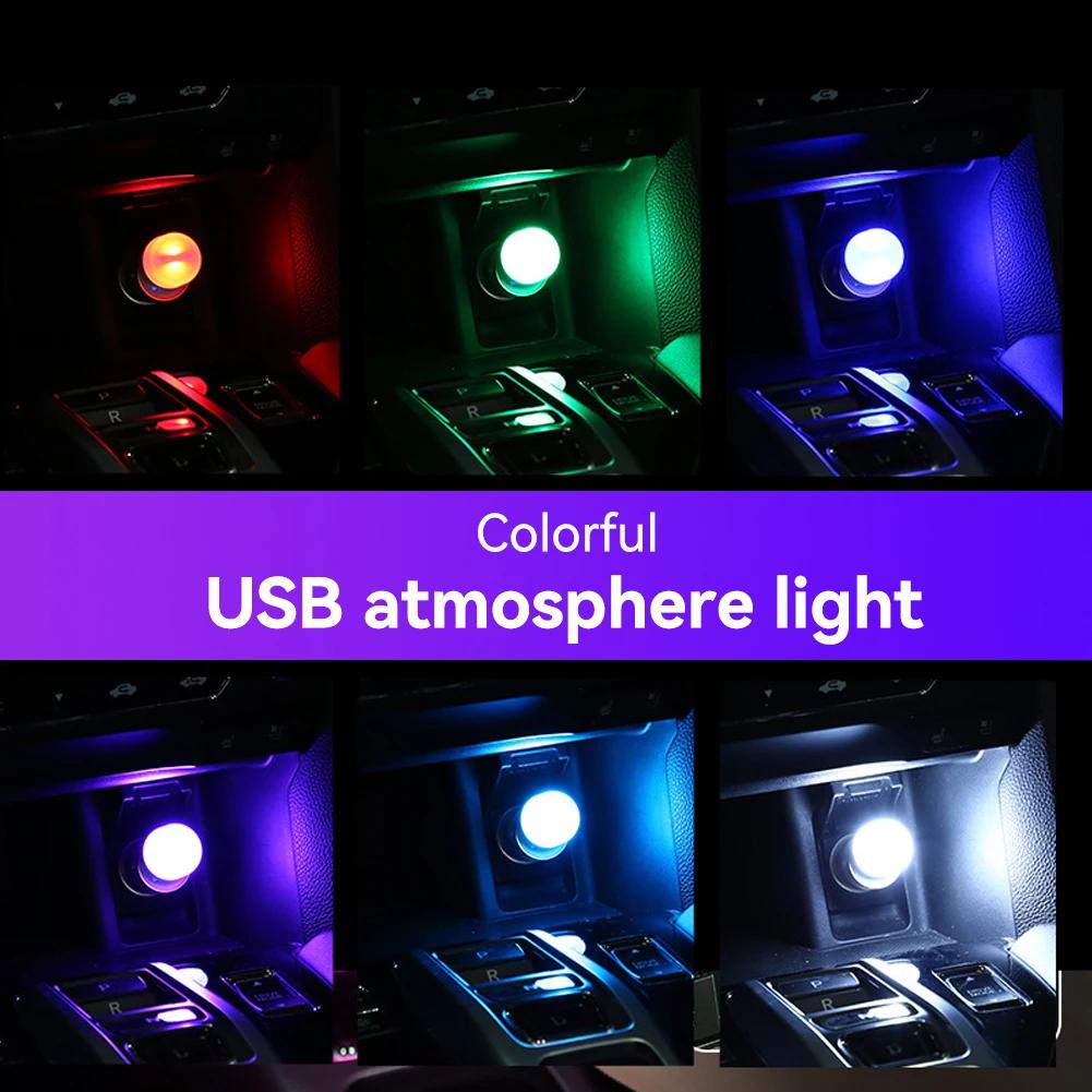 USB Touch Car Atmosphere Light LED Interior Ambient Decorations Lights Auto Reading Lamp Colorful Decorative Lamp Accessories