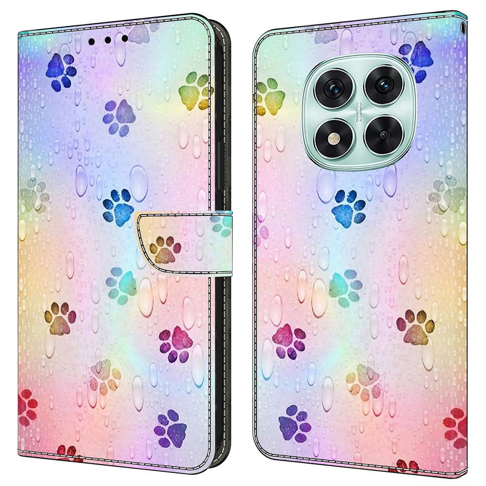 Pro Xiaomi Redmi Note 14 Pro 5G/Poco X7 5G Kožené pouzdro Vzorový potisk Peněženka Stojánek Otevírací kryt na telefon