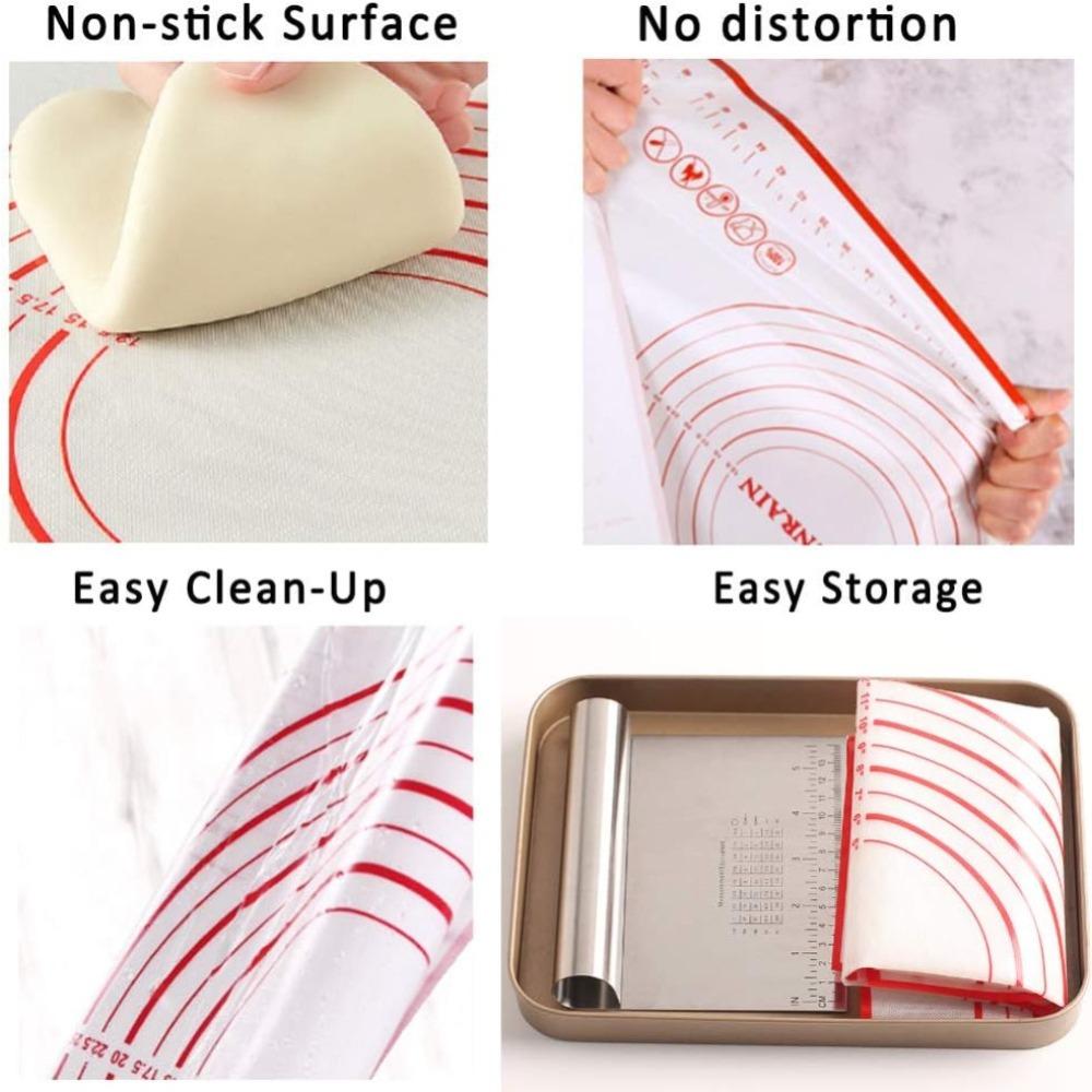 Silicone Kneading Mat Non-Stick Silicone Dough Pad Pizza Dough Cooking Baking Sheet Fondant Dough Rolling Pastry Pad Oven Liner