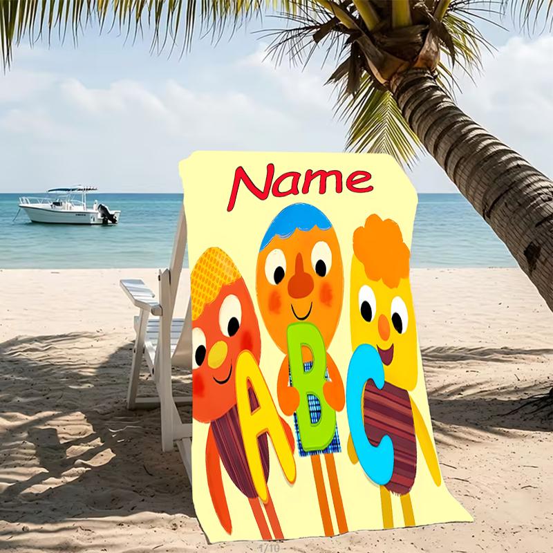 Customizable Personalized Beach Towels Super Simple Songs Themed designs.Suitable for the Beach, Yoga, Sports;ideal As Beach Accessories