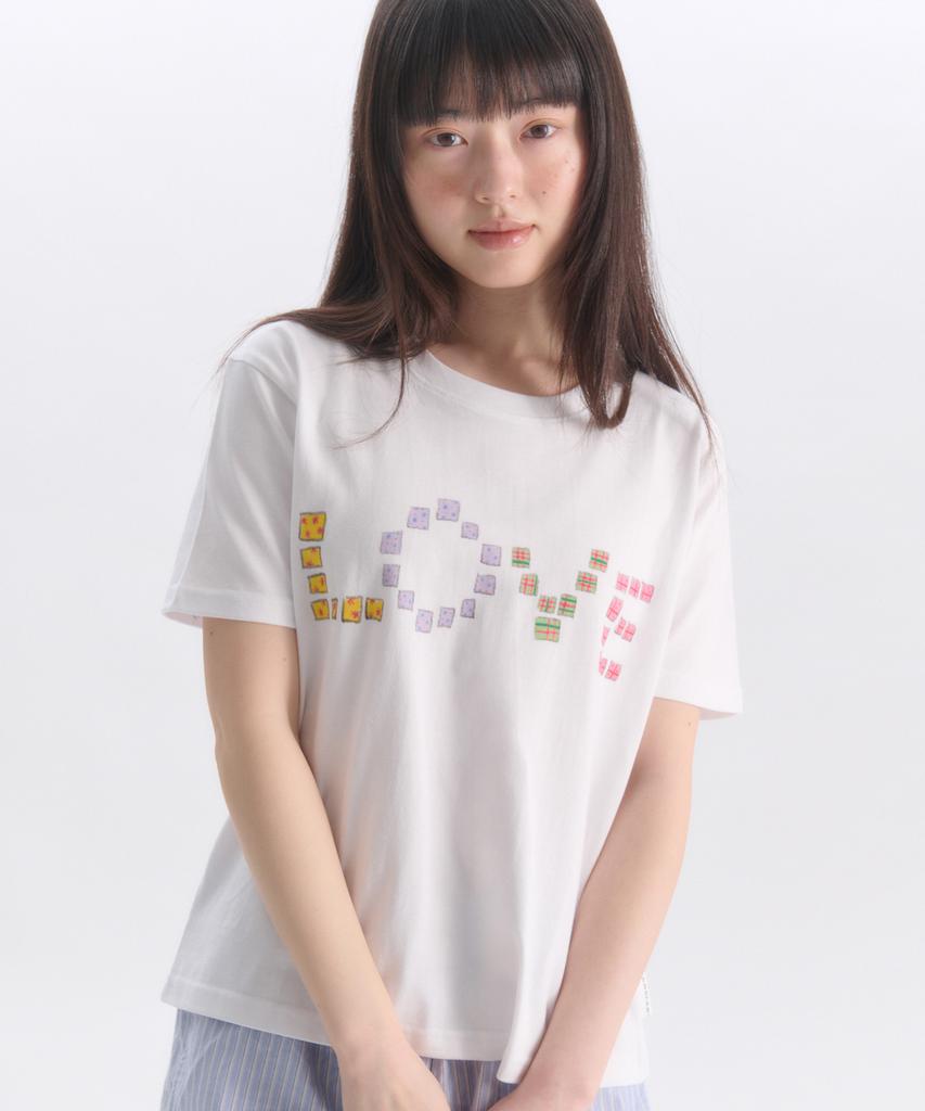 AMBLER Crayon Love Graphic Short Sleeve T-Shirt As1302 (White)