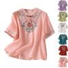 Damen Frühlingstop Bestickte Bluse Sommerhemden für Damen Lockerer Schnitt Lässige Damen Sommerhemden Bequemes Design