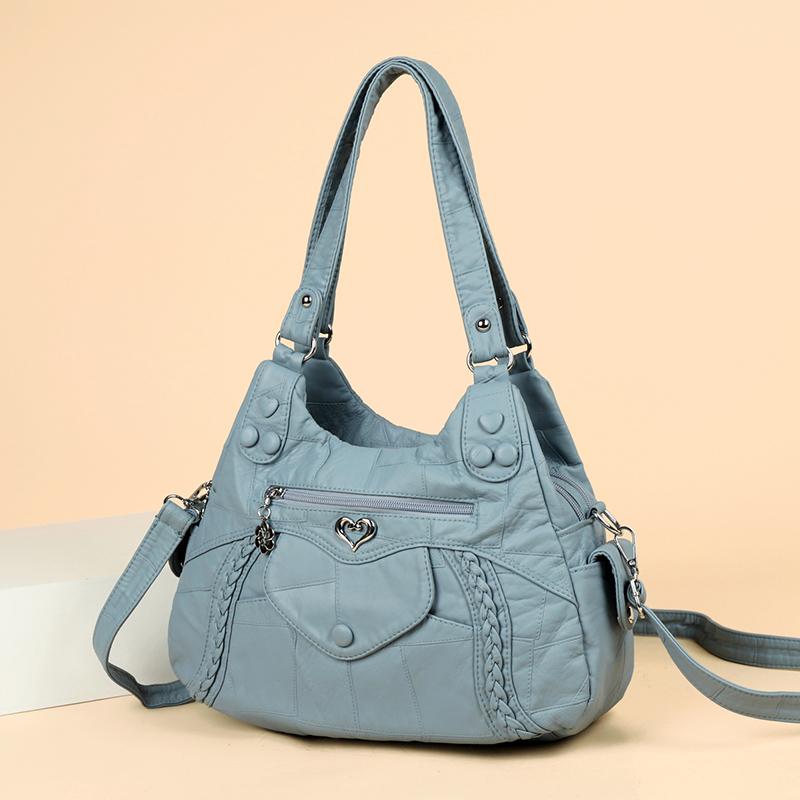 Middle-aged Mother Bag Women's Crossbody Bag Large Capacity Soft Leather Hand Shoulder Bag