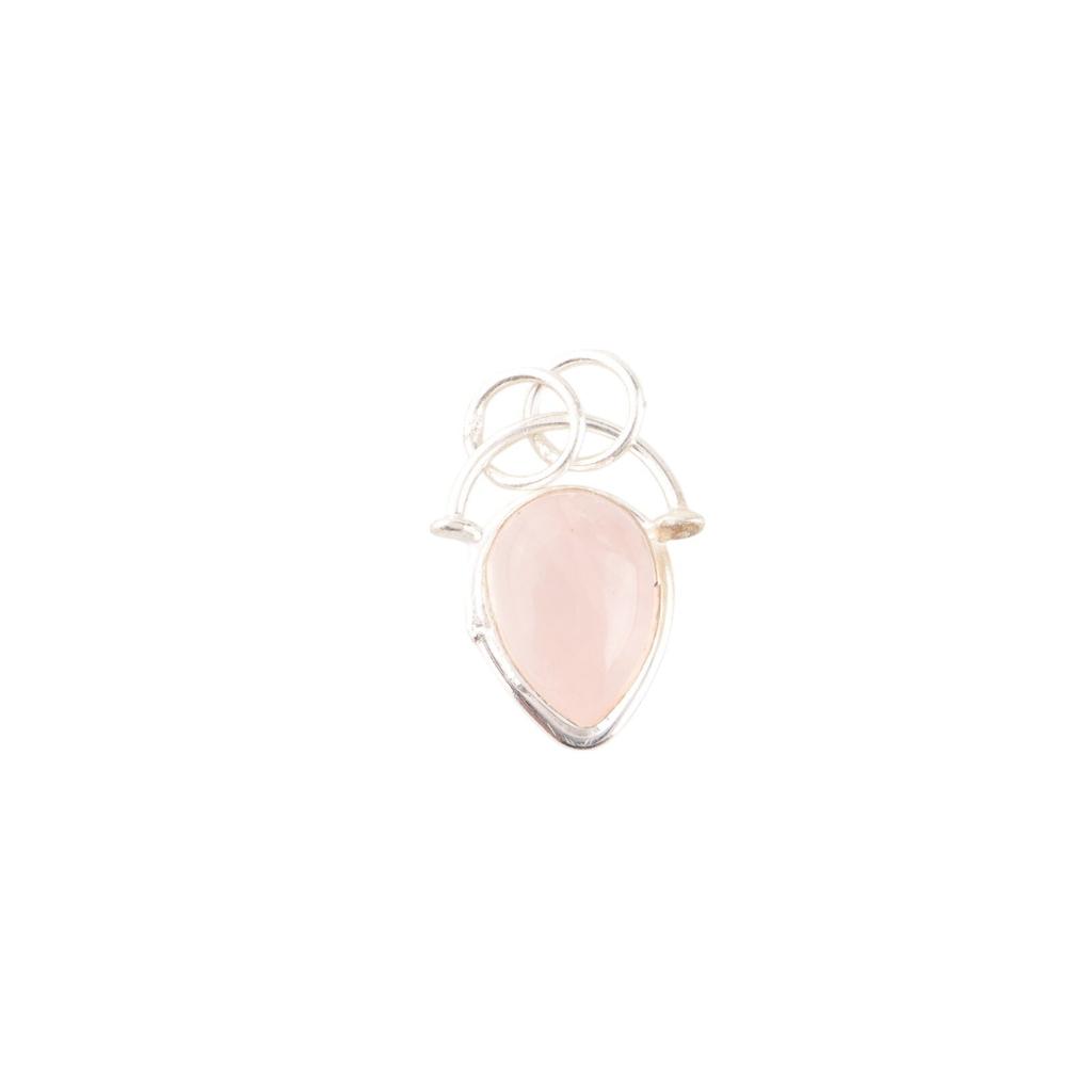 Rose Quartz Gemstone 925 Sterling Silver Jewelry Handmade Pendant For Birthday PP-56-23