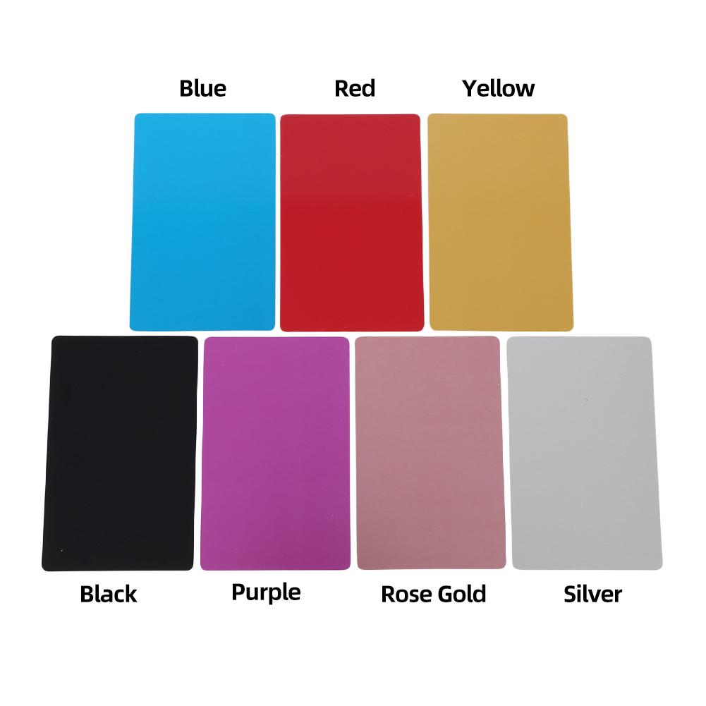 50PCS Multicolor Metal Name Cards Multipurpose Aluminum Alloy  Mark Engraved Business Visit Name Cards Flat for DIY Cards