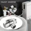 Household Faucet Diverter Valve 1 Way 1/2 Inch Single Shut Off Valve 4 Point Water Separator Switch for Kitchen Bathroom Sink Tap