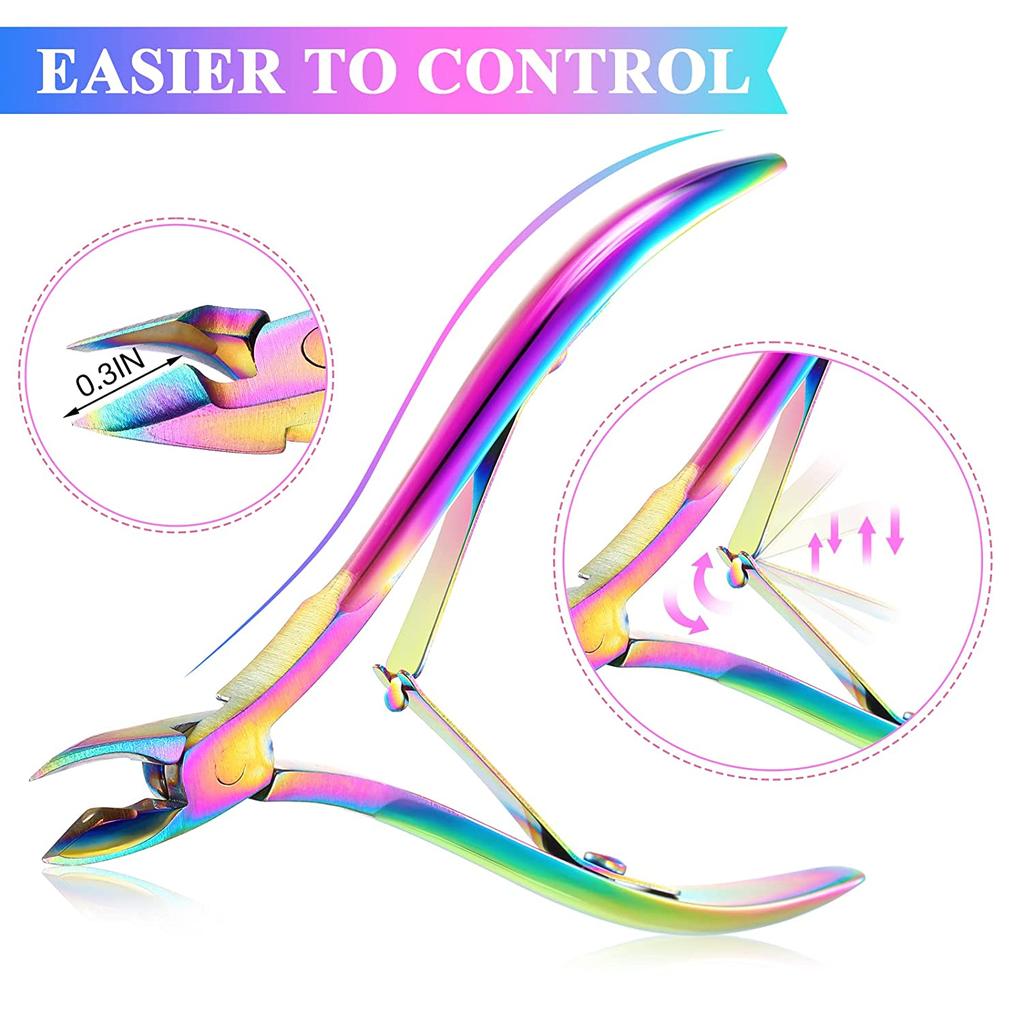 Cuticle Trimmer with Cuticle Pusher, Cuticle Remover  Professional Stainless Steel Cuticle Cutter Nippers Pedicure Manicure Tool