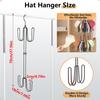 Sturdy Foldable Metal Hat Hanger 4 Hooks Space-Saving Baseball Cap Organizer Multipurpose Vertical Hanging Hat Rack Bedroom