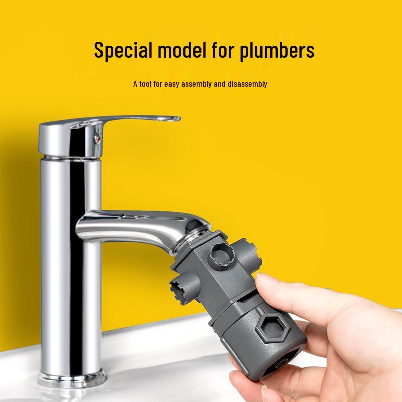 Multi-Function Wrench for Kitchen and Bathroom Faucet and Valve Maintenance