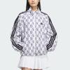 Adidas Allover Print Windbreaker Water-Resistant Loose Fit Stand Collar Zipper Puff Sleeve Long Sleeve Jacket Women Jacket White JY7702