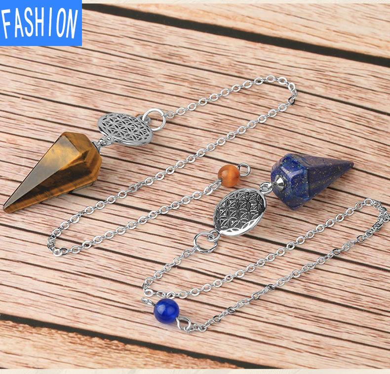 Spirit Pendulum Crystal Semi GEM PENDANT Healing Crystal Point Pendulum Witchcraft Meditation Jewelry