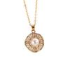 Elegant Gold Zircon Pearl Necklace - Niche Clavicle Design, Fashionable Pendant Jewelry for Women